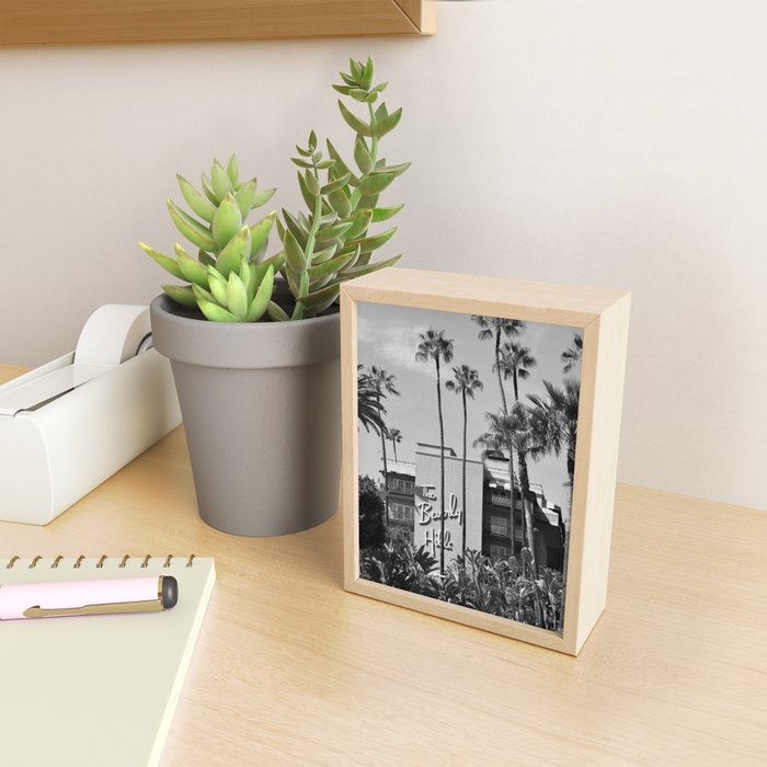 Beverly Hills Hotel, California black and white photograph / black and white photography Mini Art Print Gallery Image 2