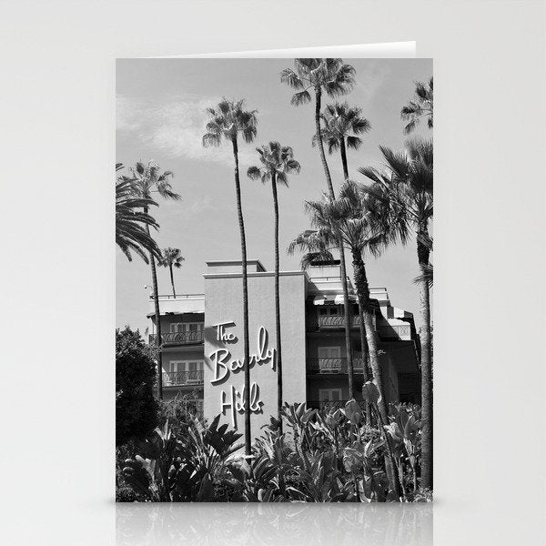 Beverly Hills Hotel, California black and white photograph / black and white photography Stationery Card Gallery Image 1