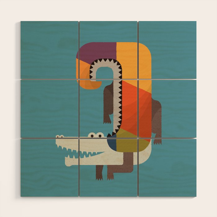 Crocodile Wood Wall Art Gallery Image 1