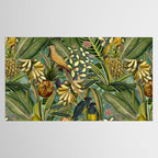 Vintage & Shabby Chic - Green Tropical Bird Flower Garden Tablecloth Gallery Image 2