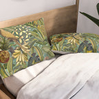Vintage & Shabby Chic - Green Tropical Bird Flower Garden Pillow Sham Gallery Image 2