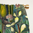 Vintage & Shabby Chic - Green Tropical Bird Flower Garden Window Curtain Gallery Image 2