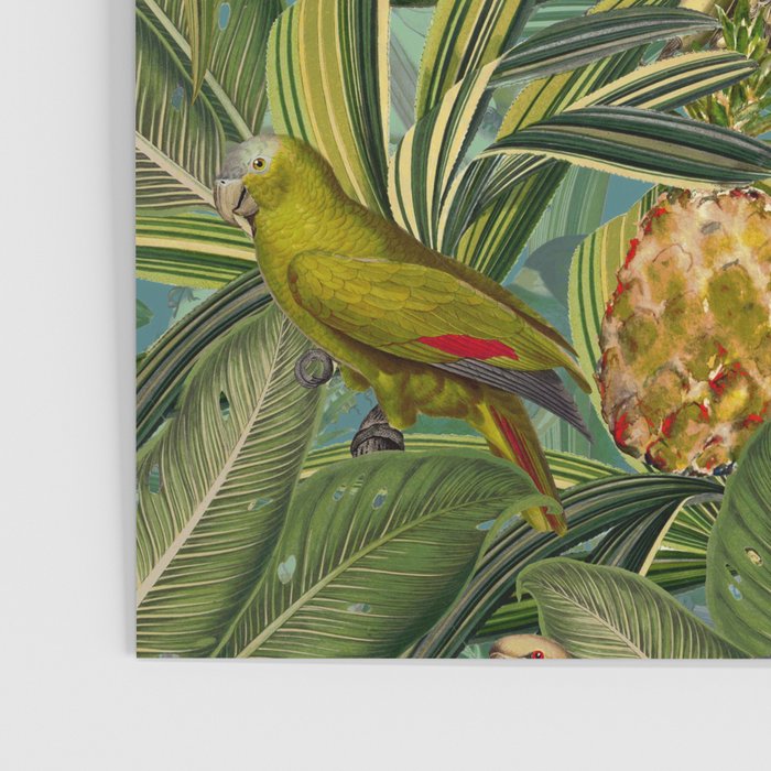 Vintage & Shabby Chic - Green Tropical Bird Flower Garden Poster Gallery Image 3