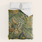Vintage & Shabby Chic - Green Tropical Bird Flower Garden Duvet Cover Gallery Image 6