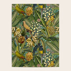 Vintage & Shabby Chic - Green Tropical Bird Flower Garden Poster Gallery Image 4
