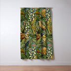 Vintage & Shabby Chic - Green Tropical Bird Flower Garden Window Curtain Gallery Image 3