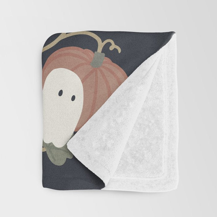 Boo! (Ghosts in the Pumpkin Patch) Throw Blanket Gallery Image 3