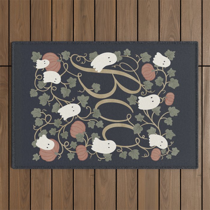Boo! (Ghosts in the Pumpkin Patch) Outdoor Rug Gallery Image 1