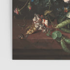 Still Life Parrot Tulips, Peonies, Hibiscus, Hydranga, Periwinkle Flowers in Vase by Jan de Heem Poster Gallery Image 3