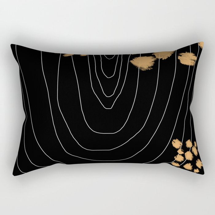 Black & Gold Rectangular Pillow Gallery Image 1