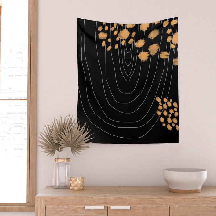 Black & Gold Wall Tapestry Gallery Image 2