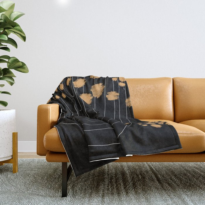 Black & Gold Throw Blanket Gallery Image 1