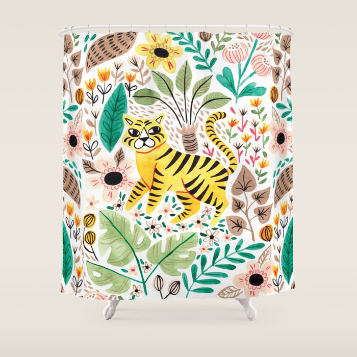 Tiger Jungle Shower Curtain Gallery Image 1