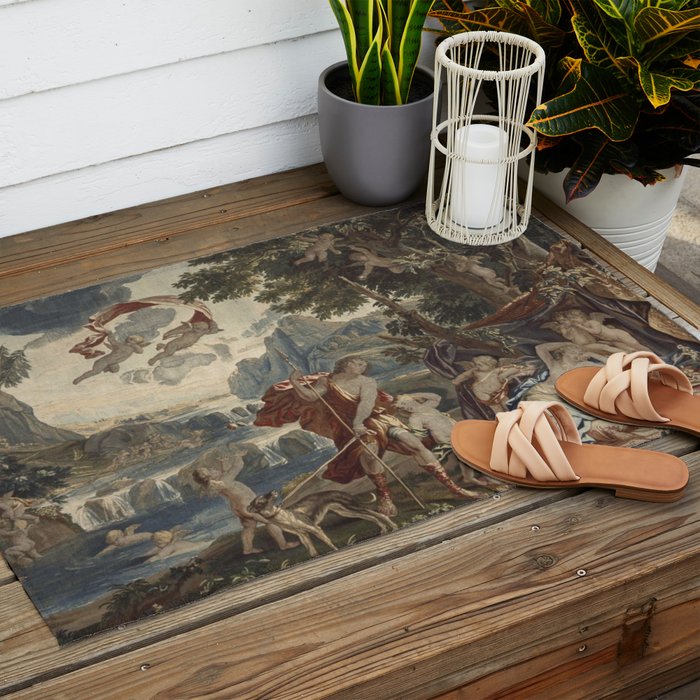 Antique 18th Century 'Venus and Adonis' Flemish Tapestry Outdoor Rug Gallery Image 2