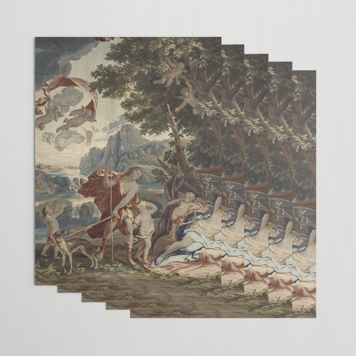 Antique 18th Century 'Venus and Adonis' Flemish Tapestry Wrapping Paper Gallery Image 3