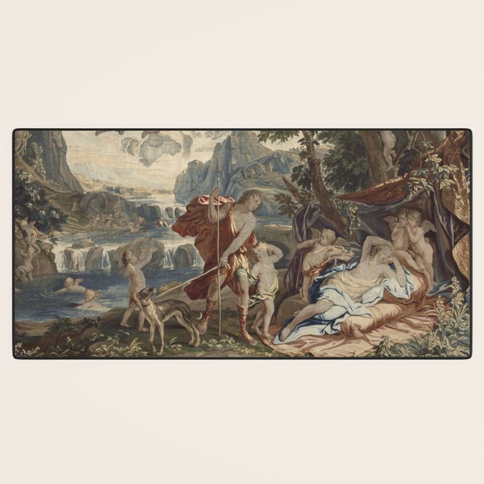 Antique 18th Century 'Venus and Adonis' Flemish Tapestry Desk Mat Gallery Image 3