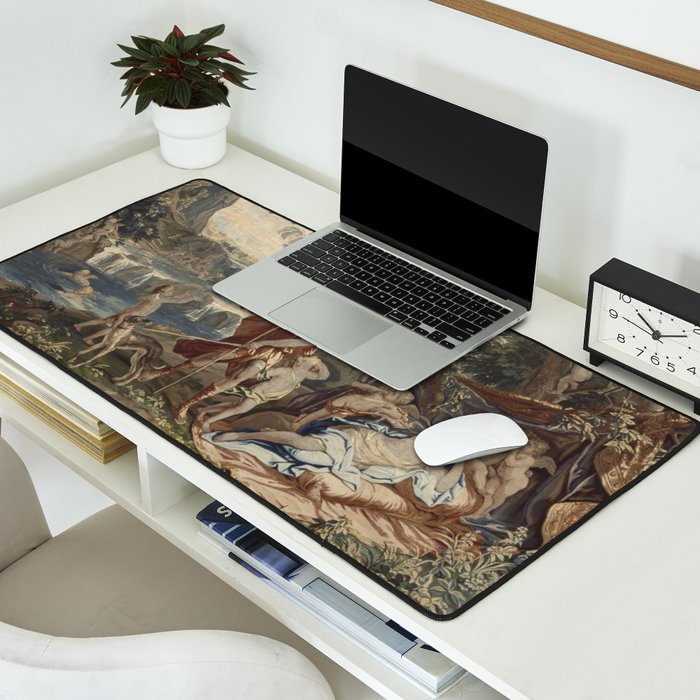 Antique 18th Century 'Venus and Adonis' Flemish Tapestry Desk Mat Gallery Image 2