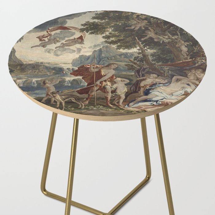 Antique 18th Century 'Venus and Adonis' Flemish Tapestry Side Table Gallery Image 2