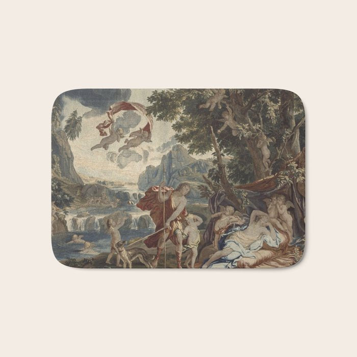 Antique 18th Century 'Venus and Adonis' Flemish Tapestry Bath Mat Gallery Image 1