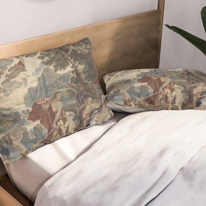 Antique 18th Century 'Venus and Adonis' Flemish Tapestry Pillow Sham Gallery Image 2