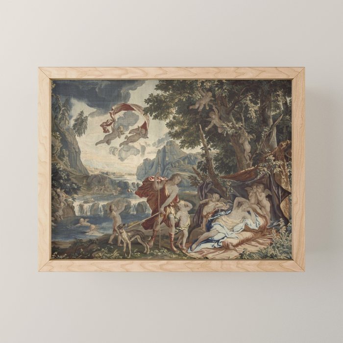 Antique 18th Century 'Venus and Adonis' Flemish Tapestry Mini Art Print Gallery Image 1