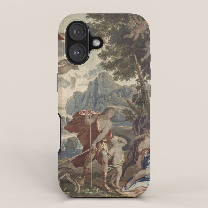 Antique 18th Century 'Venus and Adonis' Flemish Tapestry iPhone Case Gallery Image 1