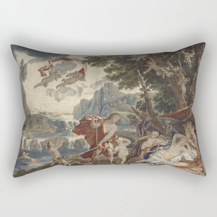 Antique 18th Century 'Venus and Adonis' Flemish Tapestry Rectangular Pillow Gallery Image 1