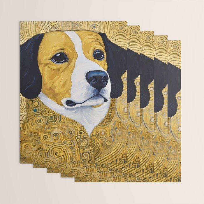 Portrait of Handsome Klimt Dog Wrapping Paper Gallery Image 3