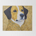 Portrait of Handsome Klimt Dog Throw Blanket Gallery Image 2