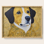 Portrait of Handsome Klimt Dog Serving Tray Gallery Image 1