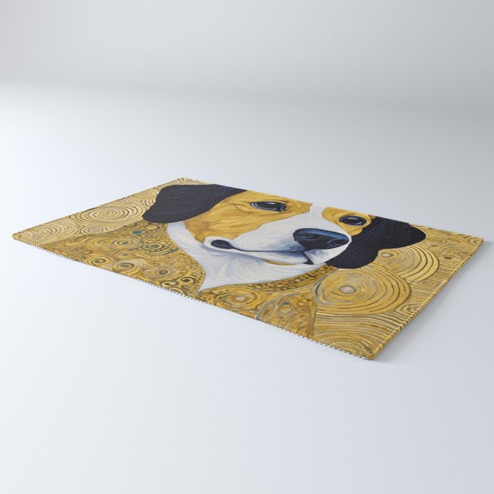 Portrait of Handsome Klimt Dog Rug Gallery Image 3