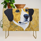Portrait of Handsome Klimt Dog Credenza Gallery Image 1