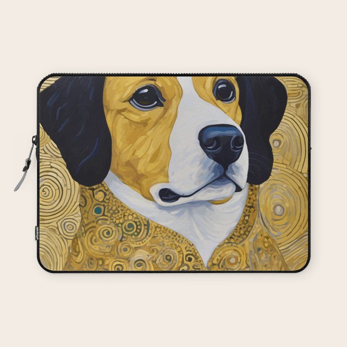 Portrait of Handsome Klimt Dog Laptop Sleeve Gallery Image 1