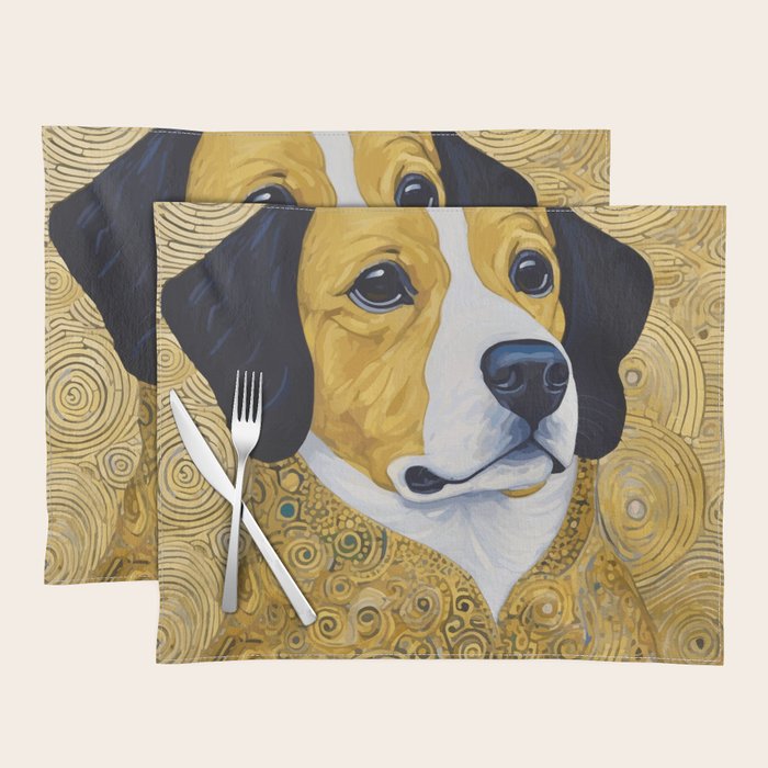 Portrait of Handsome Klimt Dog Placemat Gallery Image 1