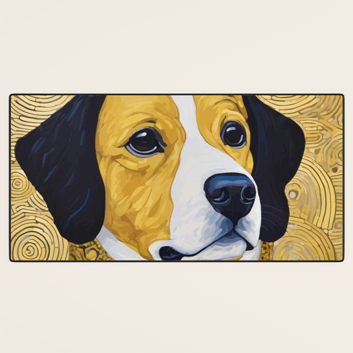 Portrait of Handsome Klimt Dog Desk Mat Gallery Image 3