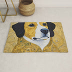 Portrait of Handsome Klimt Dog Rug Gallery Image 1