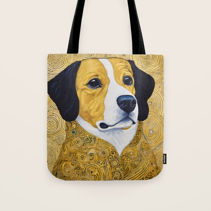 Portrait of Handsome Klimt Dog Tote Bag Gallery Image 1