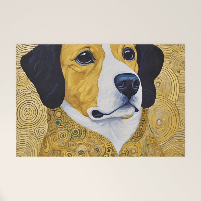 Portrait of Handsome Klimt Dog Welcome Mat Gallery Image 1