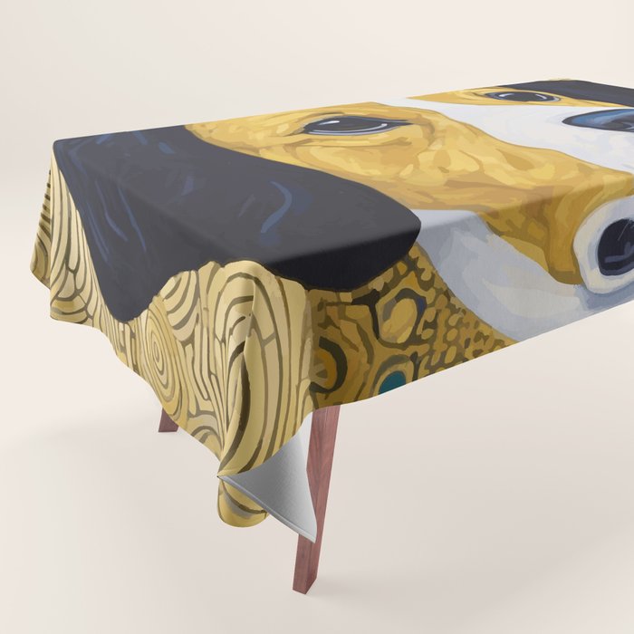 Portrait of Handsome Klimt Dog Tablecloth Gallery Image 1