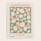 Flower Market London, Pastel Daisies Retro Print Poster Gallery Image 4
