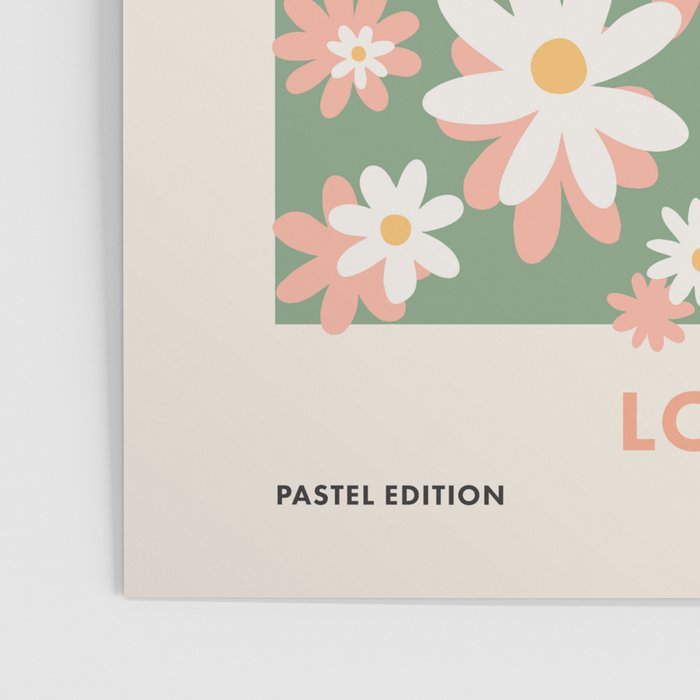 Flower Market London, Pastel Daisies Retro Print Poster Gallery Image 3