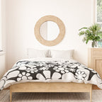 Black and White Retro Garden 60s 70s Flower Pattern Duvet Cover Gallery Image 3