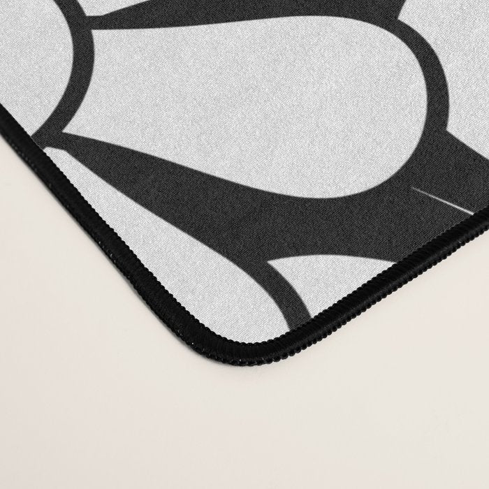 Black and White Retro Garden 60s 70s Flower Pattern Desk Mat Gallery Image 4