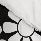 Black and White Retro Garden 60s 70s Flower Pattern Comforter Gallery Image 4