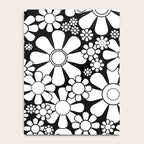Black and White Retro Garden 60s 70s Flower Pattern Notebook Gallery Image 4