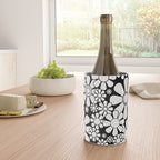 Black and White Retro Garden 60s 70s Flower Pattern Wine Chiller Gallery Image 4