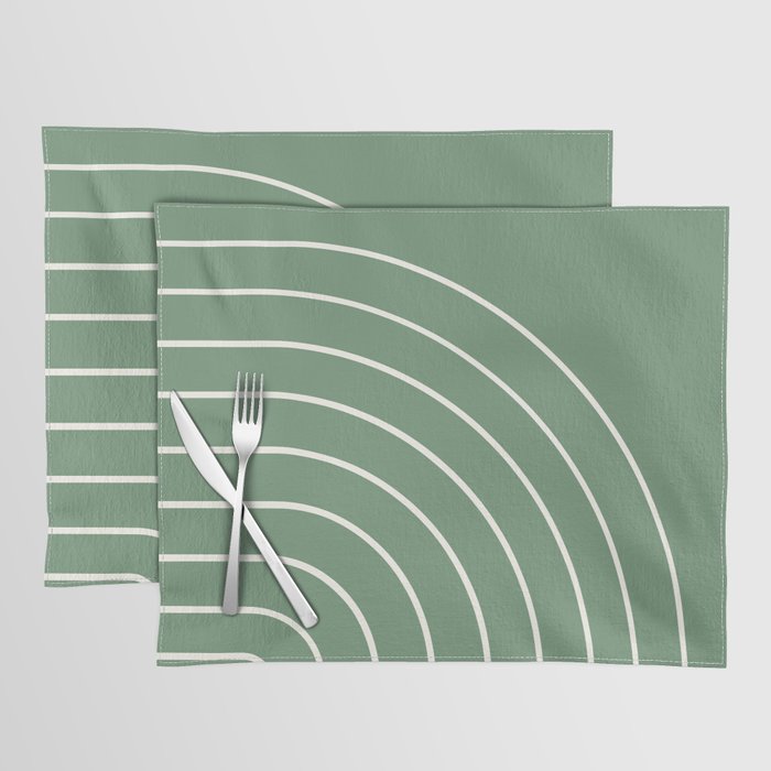 Minimal Arch XXXVIII Fresh Green Modern Geometric Lines Placemat Gallery Image 1