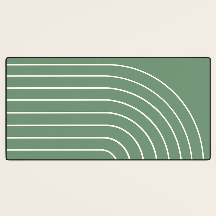 Minimal Arch XXXVIII Fresh Green Modern Geometric Lines Desk Mat Gallery Image 3