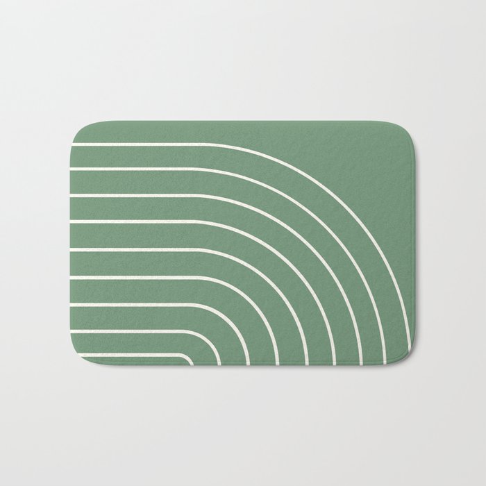 Minimal Arch XXXVIII Fresh Green Modern Geometric Lines Bath Mat Gallery Image 1