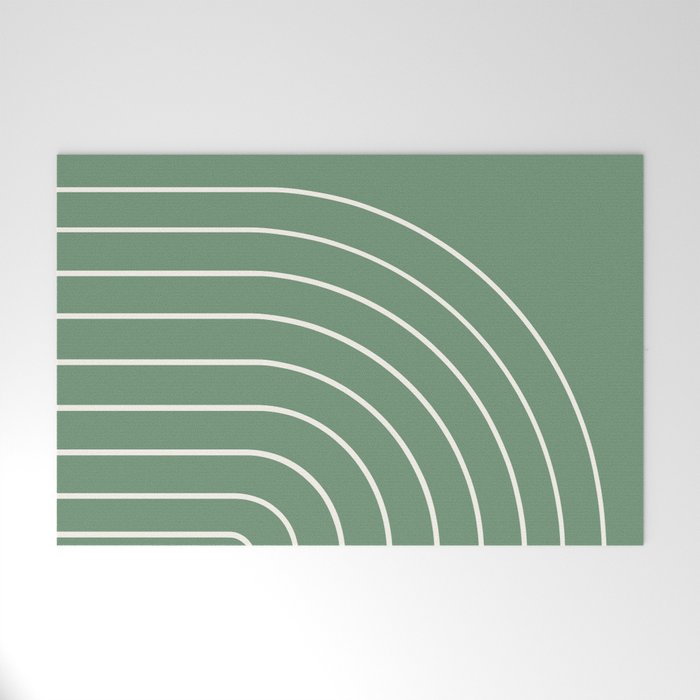 Minimal Arch XXXVIII Fresh Green Modern Geometric Lines Welcome Mat Gallery Image 1